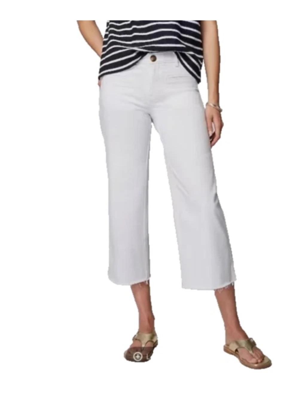 J. Jill White Cropped Straight-Leg Jeans